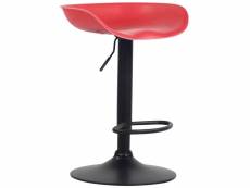 Tabouret de bar anaheim avec assise en plastique et pied tulipe , rouge/noir