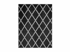 Tapis d'extérieur en plastique tressé - 180x280cm - noir - réversible - 100% polypropylène - 400gr - m2 - tunis