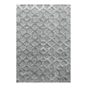 Tapis géométrique scandinave en polypropylène gris 140x200