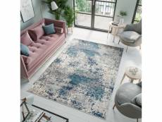 Tapiso tapis salon chambre denver bleu marine gris