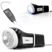 Torche Autonome 18 LEDs Blanches - Batterie Secteur ˆ Brancher - Lampe Torche 150Lm - Aimant et Dragonne - Fishtec