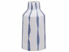 Vase à fleurs blanc et bleu 25 cm assus 290936
