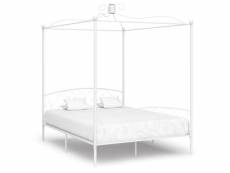 Vidaxl cadre de lit à baldaquin blanc métal 180 x 200 cm 284473