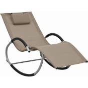 Vidaxl - Chaise longue avec oreiller Taupe Textilène
