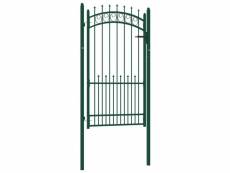 Vidaxl portail de clôture avec pointes acier 100x175 cm vert