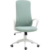 Vinsetto - Fauteuil de bureau manager ergonomique inclinable réglable acier nylon blanc polyester vert d'eau - Vert