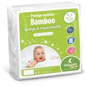 Babysom - Protège Matelas/Alèse Bébé - Bamboo - 70x140 cm - Imperméable - Doux et Respirant - Bouclette éponge - blanc
