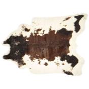 Beliani - Tapis Fausse Fourrure Marron Blanc Effet Vache en Polyester pour Chambre ou Salon au Style Rustique et Campagne Décoration