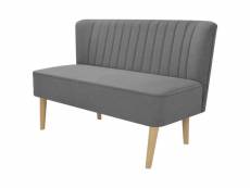 Canapé confortable de 117 x 55,5 x 77 cm tissu gris clair - 117 x 55,5 x 77