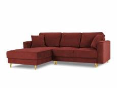 Canapé d'angle gauche convertible avec coffre de rangement "dunas", 4 places, rouge, tissu structurel MIC_LCF_86_A1_DUNAS4
