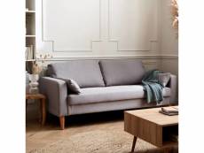 Canapé en tissu gris clair - bjorn - canapé 3 places