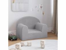 Canapé original pour enfants gris clair peluche douce - 52 x 35 x 40