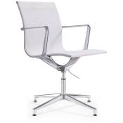 Chaise de réunion design Monaco - Blanc - Blanc