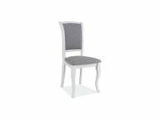 Chaise de salon - l 45 x p 42 x h 96 cm - gris et blanc
