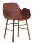 Chaise Form / Pied noyer - Normann Copenhagen rouge