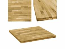 Dessus de table bois de chêne massif carré 44 mm 80x80 cm