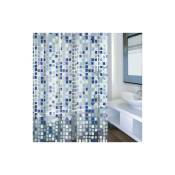 Ehlis - rideau de salle de bain pvc 180X200CM.CONCEPT bleu