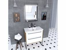 Ensemble de salle de bain blanc 80cm+ vasque en resine