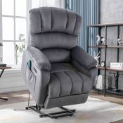 Fauteuil de relaxation électrique, fauteuil tv avec fonction inclinable, fonction massage, fonction chaleur, fauteuil massant avec télécommande,