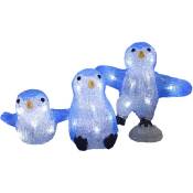 Figurine lumineuse led en acrylique - décoration de Noël - Modèle au choix Famille de pingouins