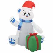 Hommoo - Ours polaire gonflable de Noël à led pour