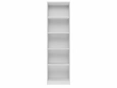 Kaffi - bibliothèque style scandinave salon - 50x30x181 - 5 tablettes - étagère à livres - blanc