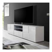 Kasalinea Grand meuble TV blanc laqué brillant DOMINOS