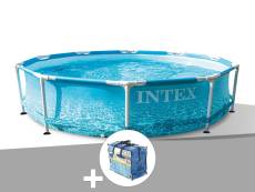 Kit piscine tubulaire Intex Metal Frame Ocean ronde 3,05 x 0,76 m + Bâche à bulles