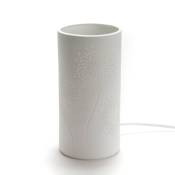 Lampe tube Graminées petit modèle blanc en porcelaine