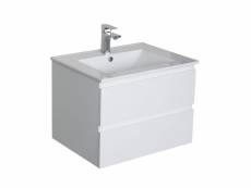 Meuble simple vasque blanc 60cm + vasque sorrento