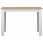 Nice White and Natural Oak Table 110 x 70 - blanc et