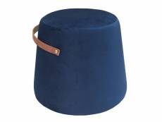 Nordlys - pouf de salon avec poignee velours bleu