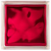 Pavé de verre Brilly Nuage rouge 19 x 19 cm ép.80