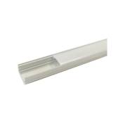 Profilé Aluminium 1m pour Ruban led - Couvercle Blanc Opaque - s