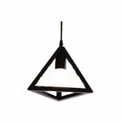 Retro Suspensions forme Triangle Luminaires Plafonniers Vintage Métal Lustre Eclairage de Plafond E27 Noir
