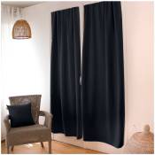 Rideau porte occultant Basic Noir 90 x210 cm - Enjoy