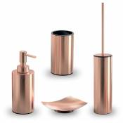 Set 4 Pièces D'accessoires De Salle De Bains à Poser Couleur Cuivre Copper