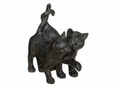 Statuette déco "couple chatons" 15cm noir