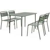 Sweeek - Table de jardin et 4 chaises savane en acier. Amelia. 120x70xH72.5cm (12.2kg) - Savane