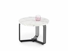 Table basse design ronde 55 x 41 cm - blanc