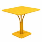 Table carrée Luxembourg / 80 x 80 cm - Pied central - Fermob jaune en métal