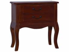 Table de chevet marron classique 60x30x60 cm bois d'acajou