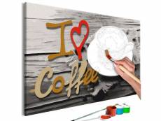 Tableau à peindre soi-même peinture par numéros motif i love coffee 60x40 cm tpn110098