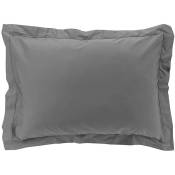 Taies d'oreiller x2 Percale 50x70 cm Anthracite.