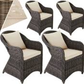 Tectake - Lot de 4 fauteuils de jardin luxe - chaises