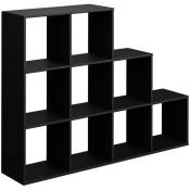 Vicco - tagère escalier Noir avec 9 compartiments
