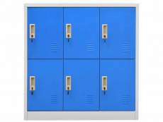 Vidaxl armoire à casiers gris clair et bleu 90x45x92,5