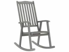 Vidaxl chaise à bascule avec coussins gris bois d'acacia massif 3064209