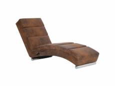Vidaxl chaise longue de massage marron similicuir daim 281299