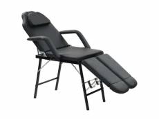 Vidaxl fauteuil de massage pour traitement facial simili-cuir noir 110161